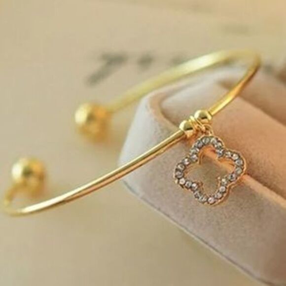 NEW!! 9k Gold Filled CZ Bracelet Cuff - Picture 2 of 4